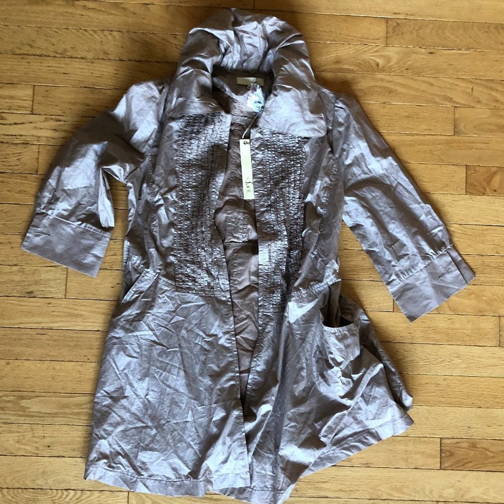 Brand New Voll Women's Metallic Lightweight Button-Down Coat